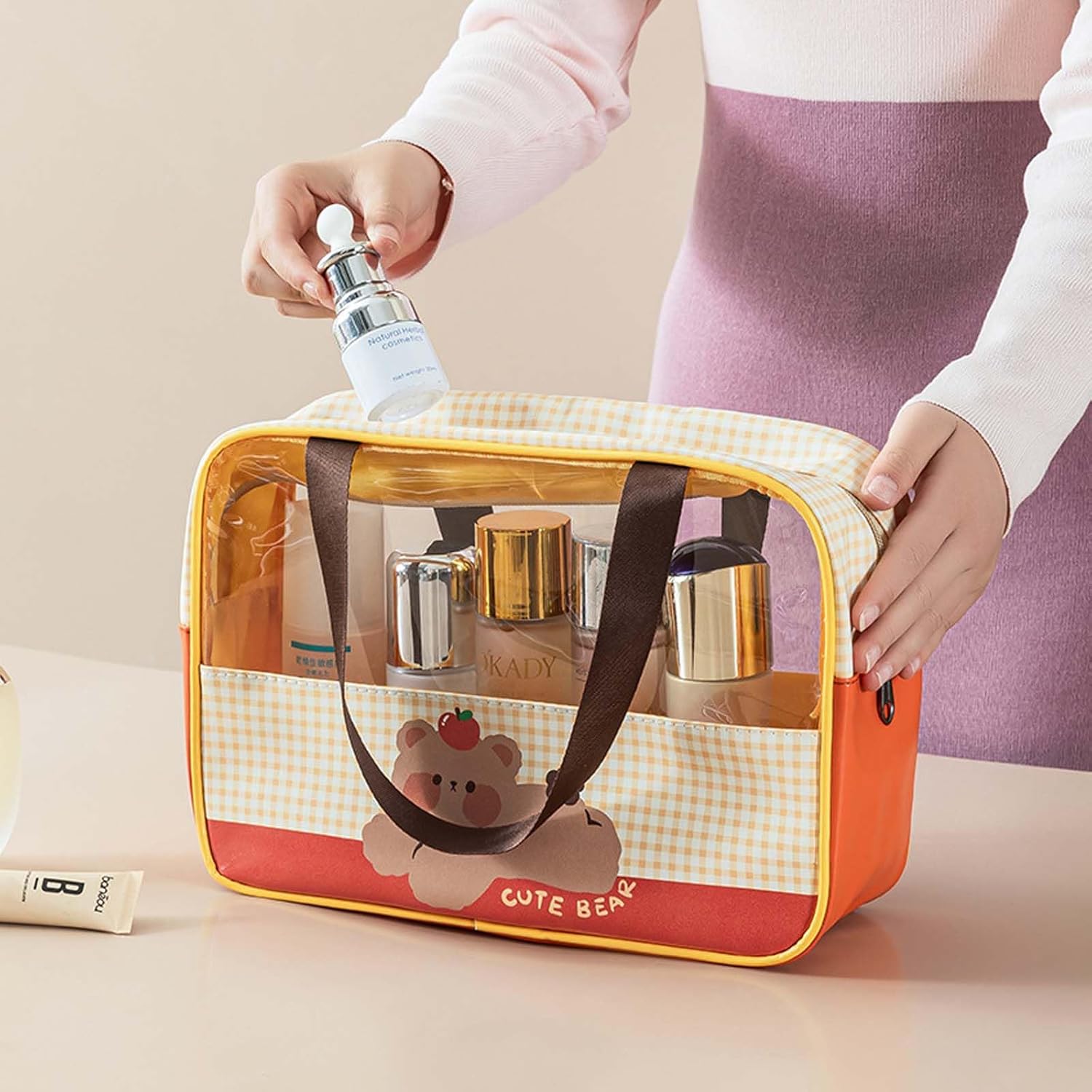 Trousse de toilette transparente imperméable pour voyage : l'accessoire idéal pour séparer vos essentiels secs et humides avec style – Image 4
