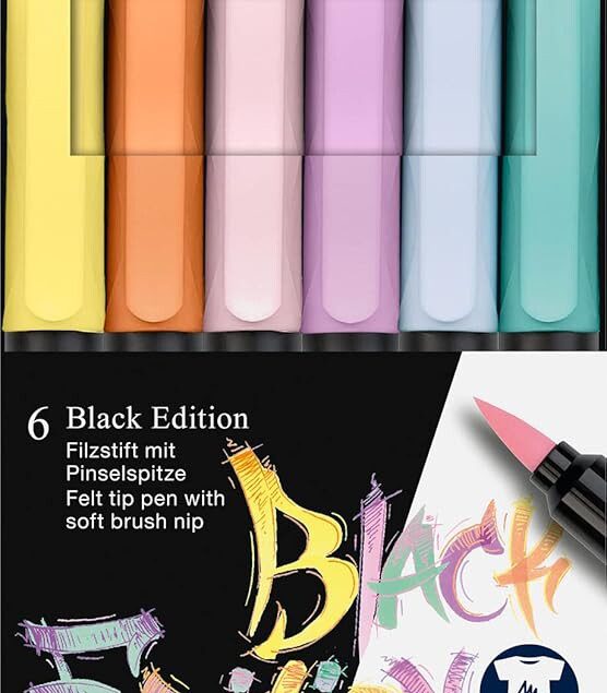 Feutres aquarelle pour adultes : set de 6 feutres pastel pour un coloriage créatif et élégant