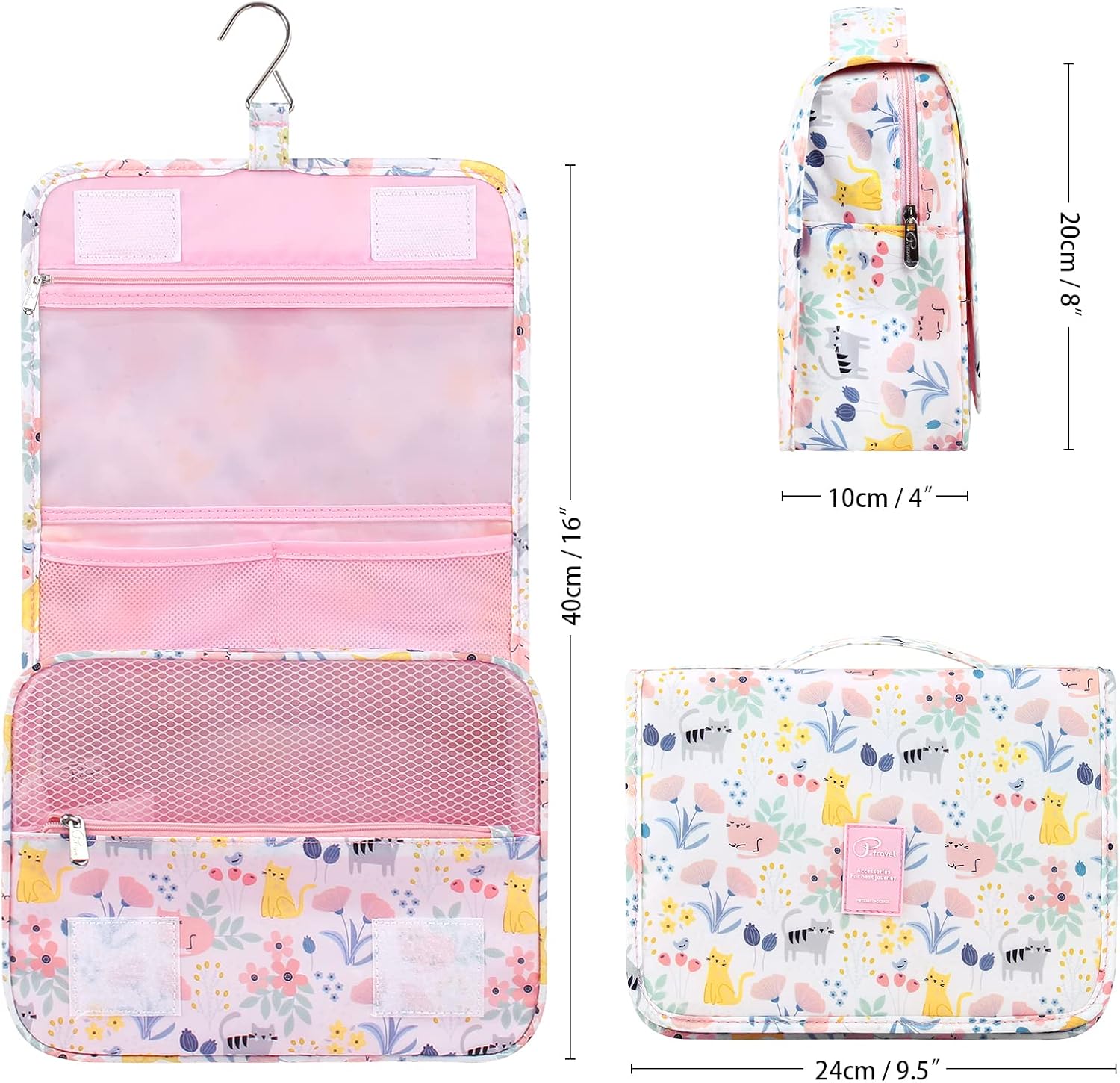 Trousse de toilette imperméable pliable : le compagnon idéal pour le maquillage des femmes, filles et enfants en voyage – Image 4