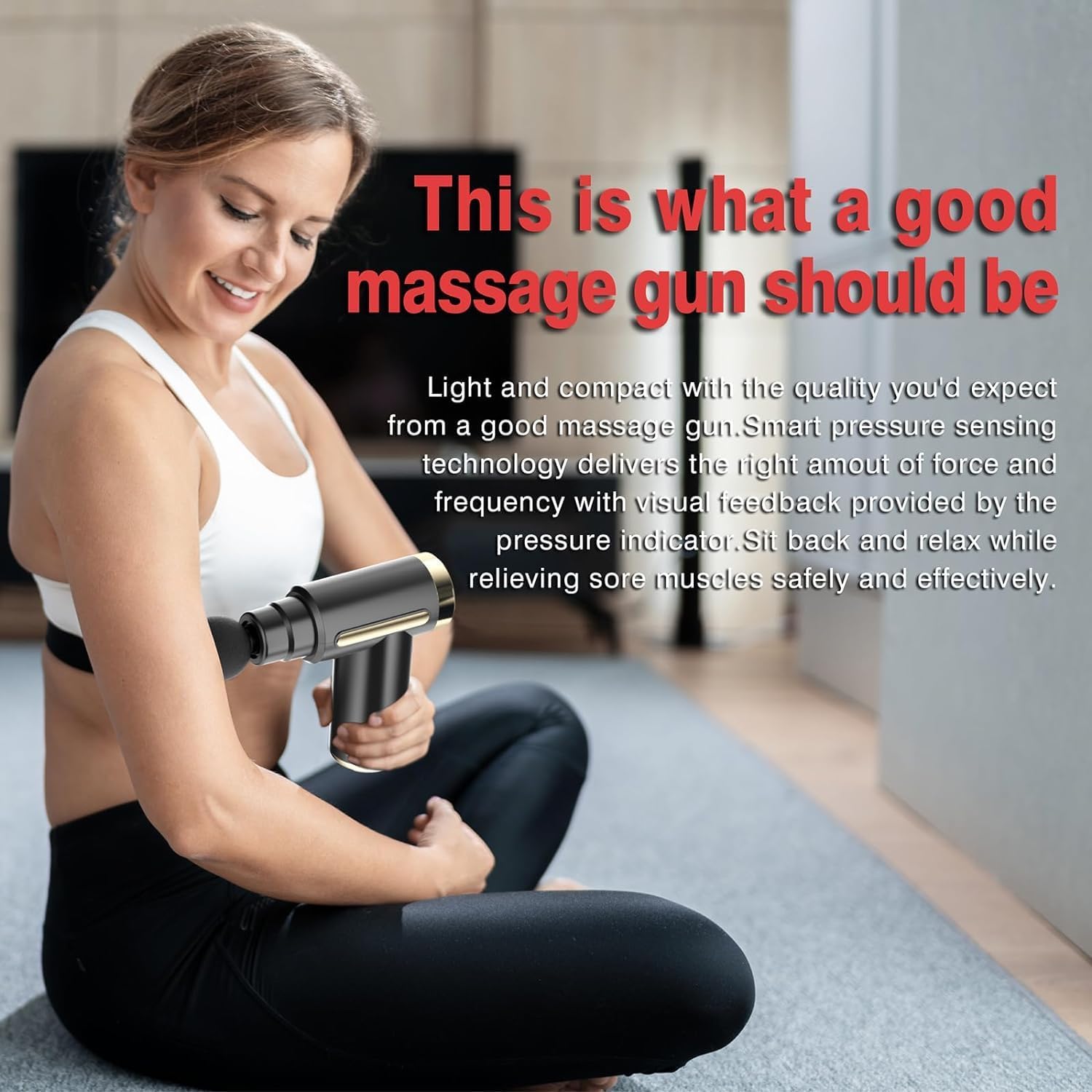 Pistolet de massage musculaire : le compagnon idéal pour un soulagement efficace des douleurs Découvrez le masseur à percussion avec 4 têtes, parfait pour les jambes, le dos, les épaules et le cou, un cadeau exceptionnel pour les sportifs et les amateurs de bien-être – Image 8