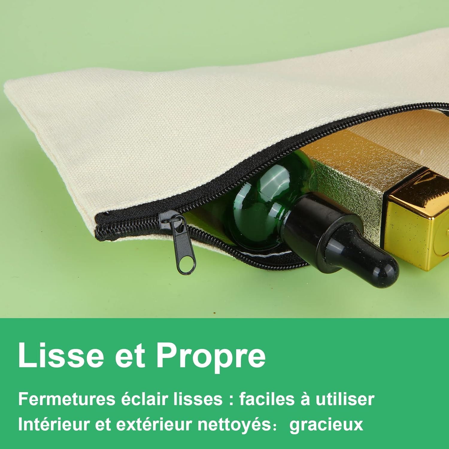 Pochette tissu zippée : 30 pièces pour le rangement élégant de votre maquillage – Image 5