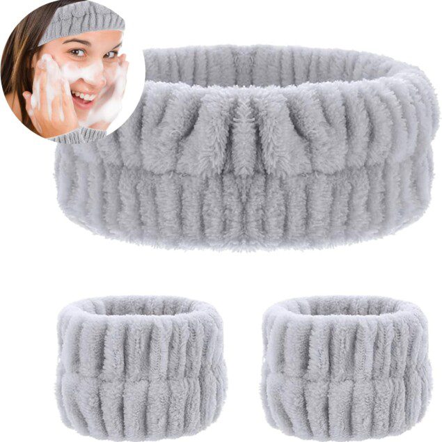 Bandeau de soin élastique pour lavage du visage : 3 pcs de bandeaux absorbants pour un confort optimal pendant le maquillage et le spa