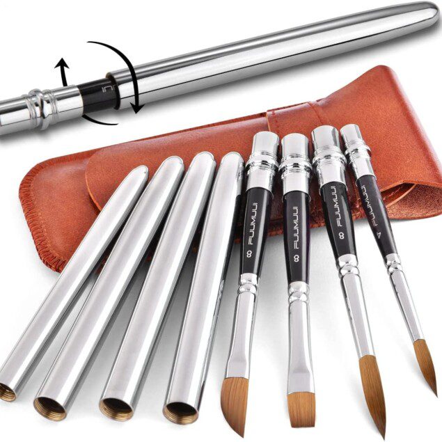 Set de pinceaux professionnels Kolinsky pour aquarelle et peinture : l'outil idéal pour les artistes exigeants