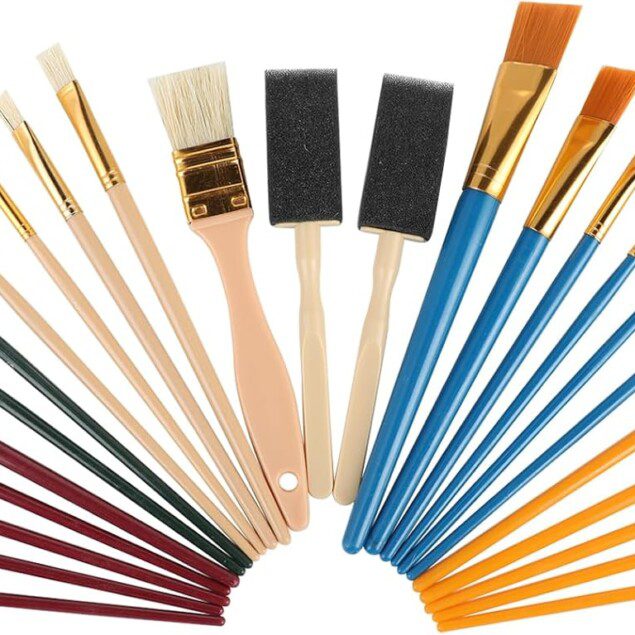Pinceaux acryliques : set de 25 pinceaux parfaits pour artistes, enfants et débutants Découvrez un ensemble idéal pour la peinture créative et ludique