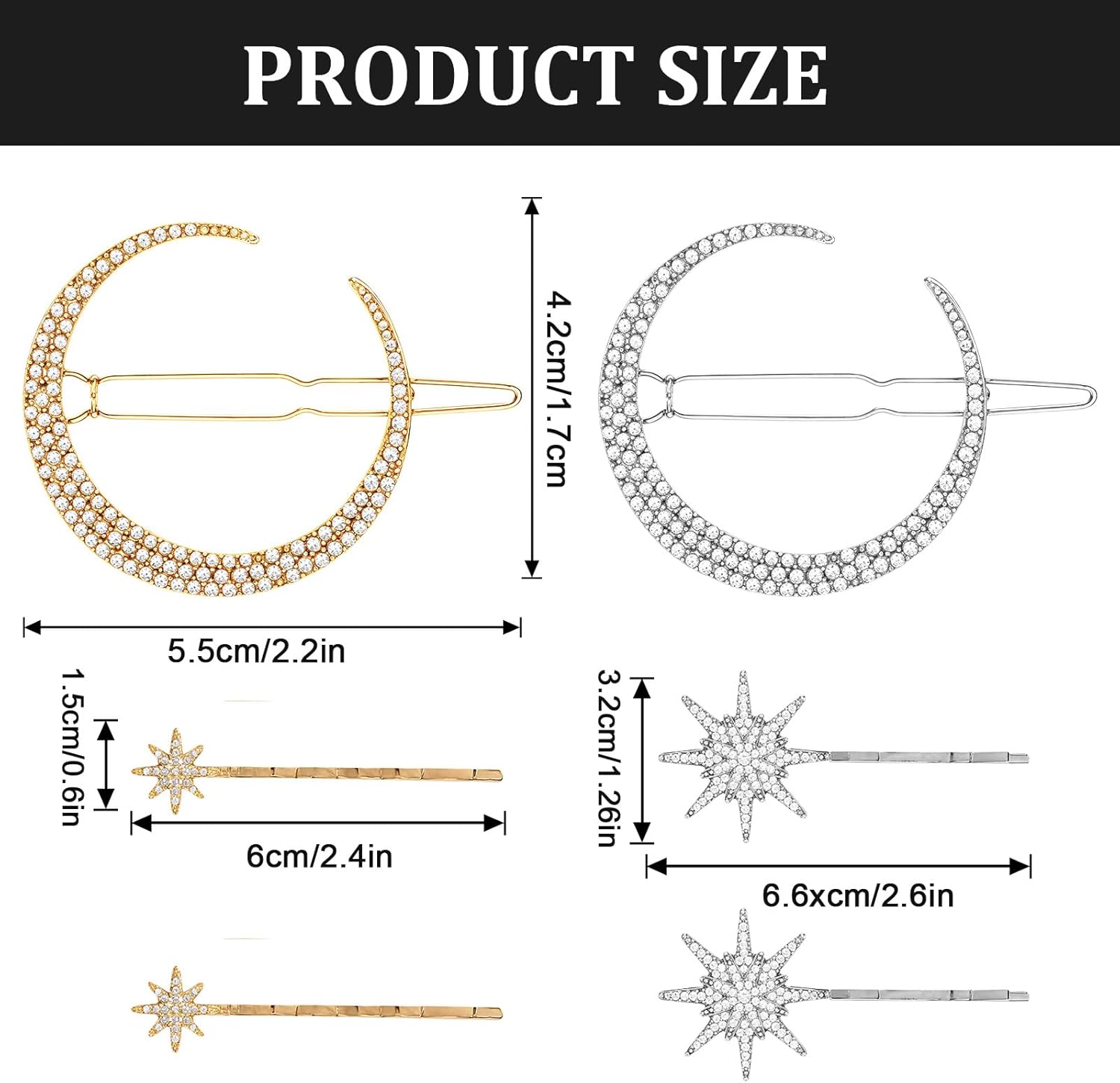 Barrettes à cheveux en métal avec strass : accessoires élégants pour mariées et soirées spéciales – Image 4