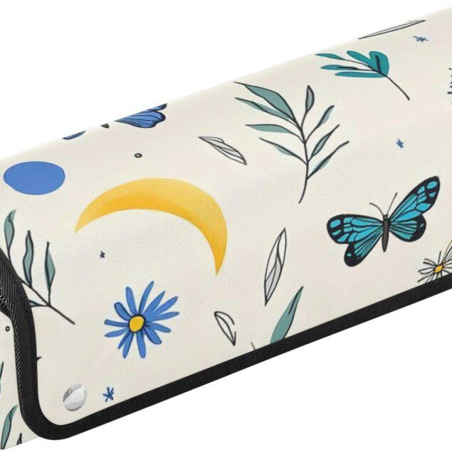 Organiseur 2 en 1 pour outils de coiffure : le compagnon idéal pour les passionnés de safari et de papillons mignons   Optimisez votre routine beauté avec ce support de voyage résistant à la chaleur, parfait pour vos fers à lisser et à friser.