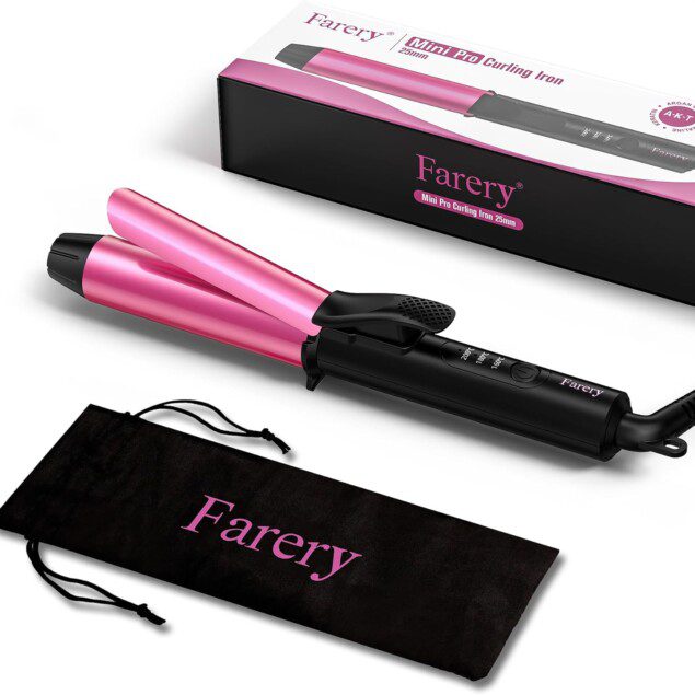 Fer à boucler 25 mm pour cheveux courts : créez des boucles sublimes avec notre mini fer à friser céramique, infusion de kératine et d'huile d'argan