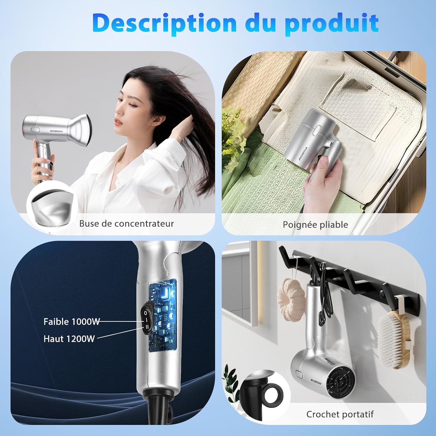 Sèche-cheveux compact de voyage : idéal pour les globe-trotteuses à la recherche de praticité et de sécurité – Image 5