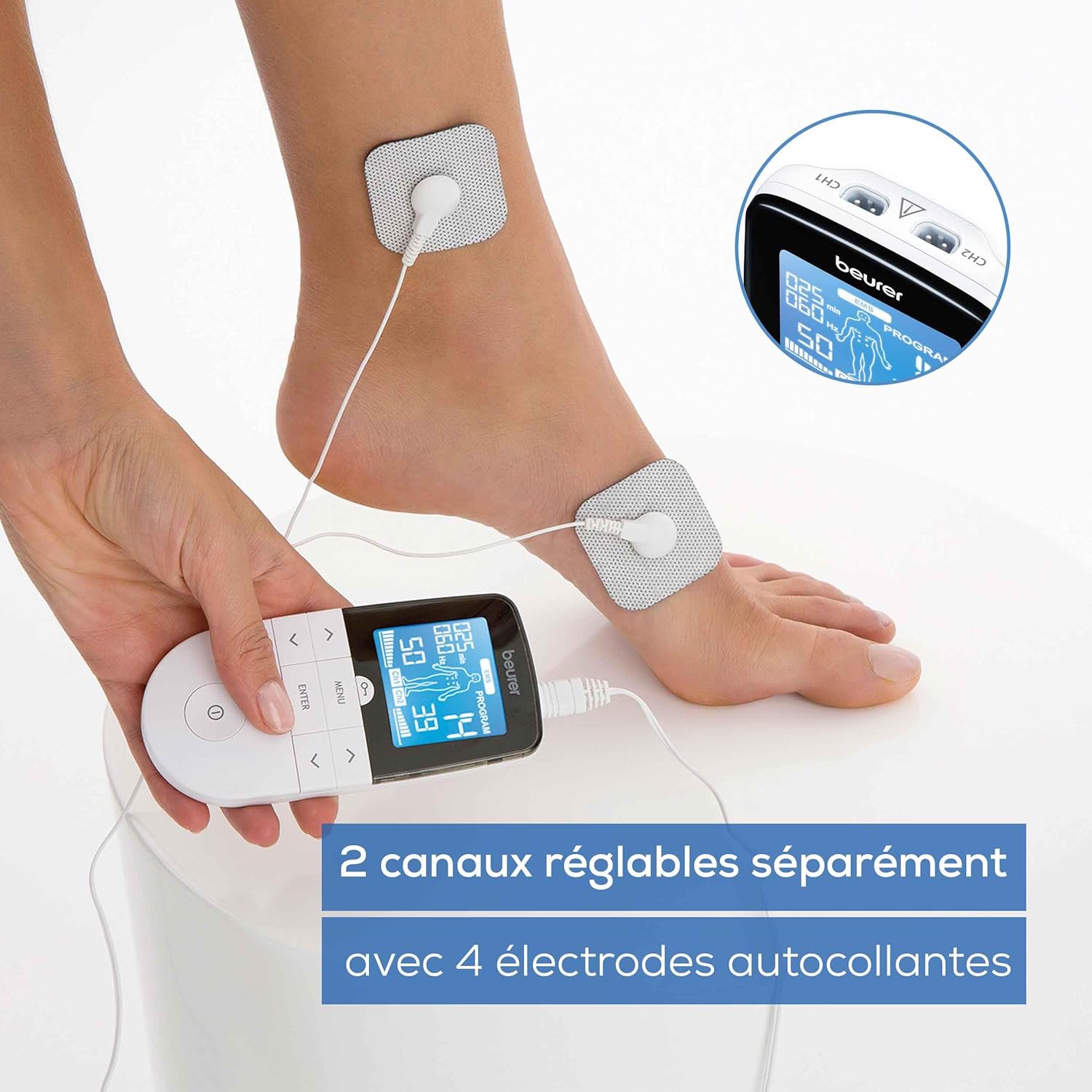 Électrostimulateur musculaire 3 en 1 pour soulager les douleurs et renforcer les muscles Thérapie anti-douleur TENS, stimulation EMS et massage relaxant : un allié pratique et efficace à emporter partout – Image 7