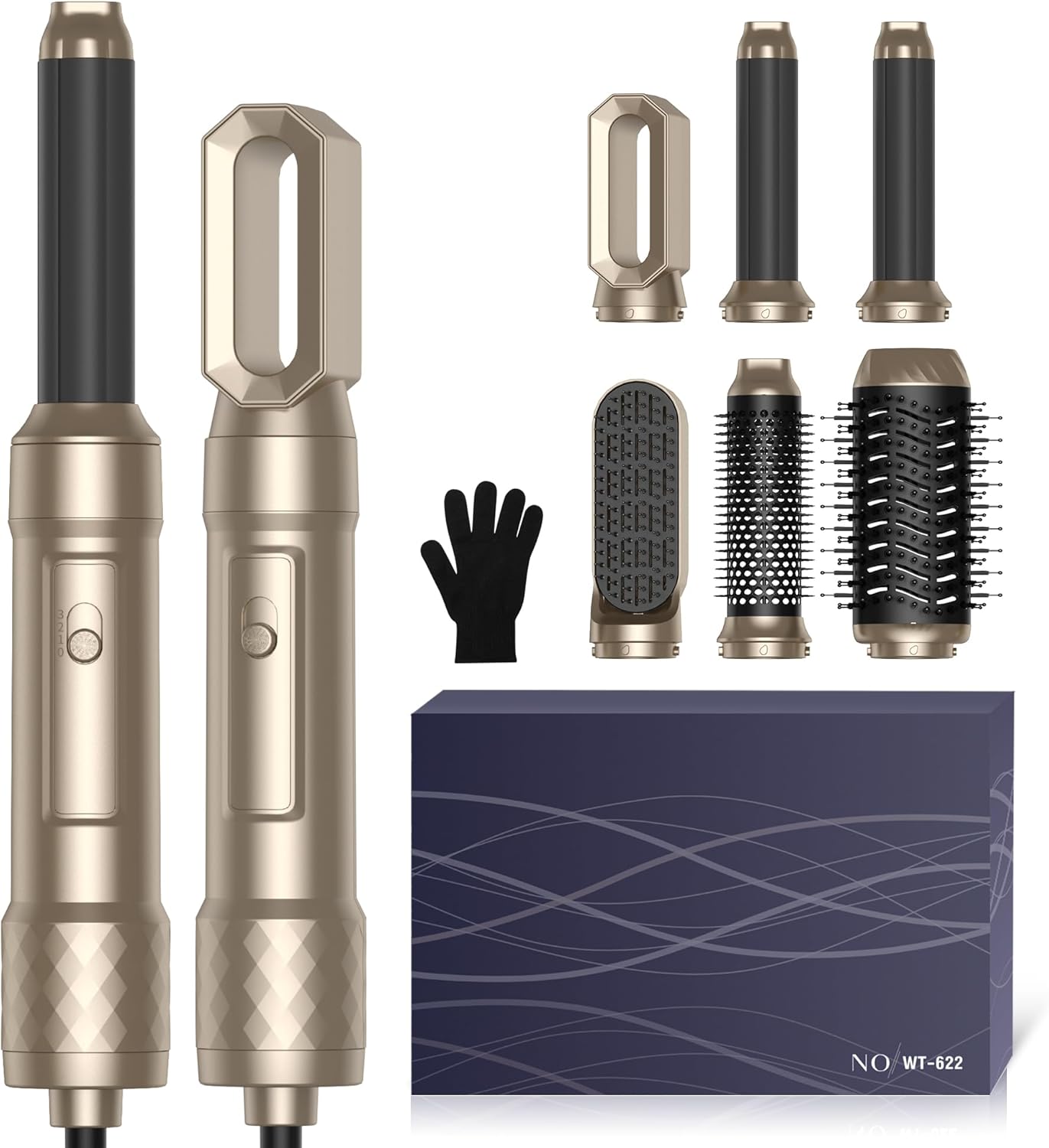 Brosse soufflante 6 en 1 pour des coiffures parfaitement lisses et bouclées  Découvrez la brosse soufflante 6 en 1, un appareil puissant de 1000W conçu pour les femmes en quête de volume et de style. Que vous souhaitiez lisser vos cheveux ou créer de magnifiques boucles, ce Magic Styler doré est le cadeau idéal pour transformer votre routine de coiffage en un moment de plaisir et de créativité.