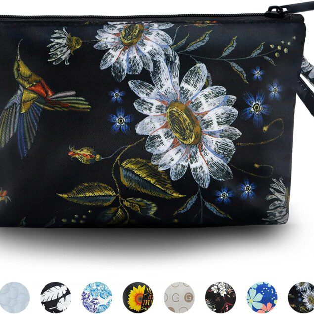 Petite trousse de maquillage pour femmes et filles : un vanity case élégant et pratique à motif colibri pour organiser vos produits de beauté