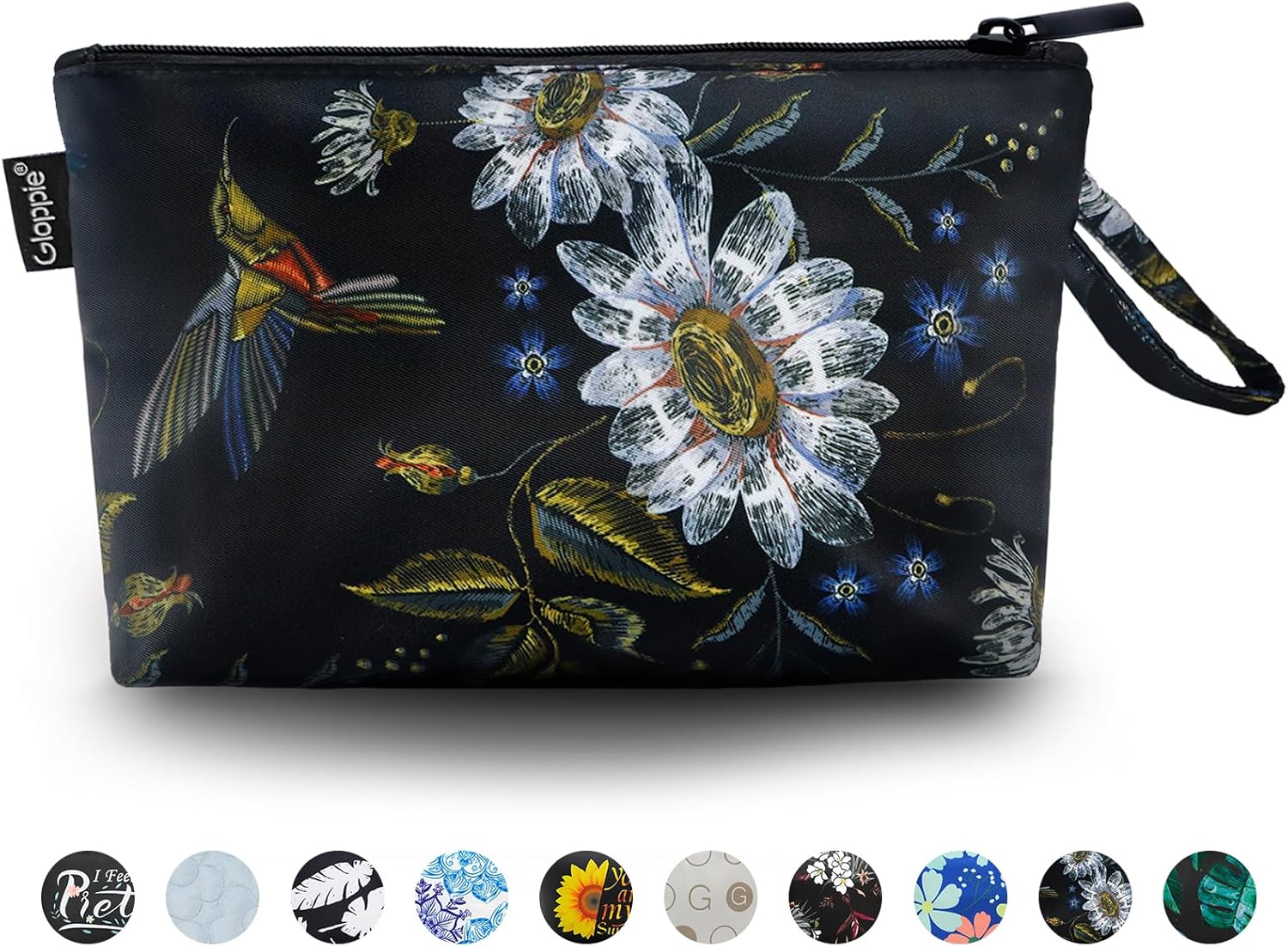 Petite trousse de maquillage pour femmes et filles : un vanity case élégant et pratique à motif colibri pour organiser vos produits de beauté