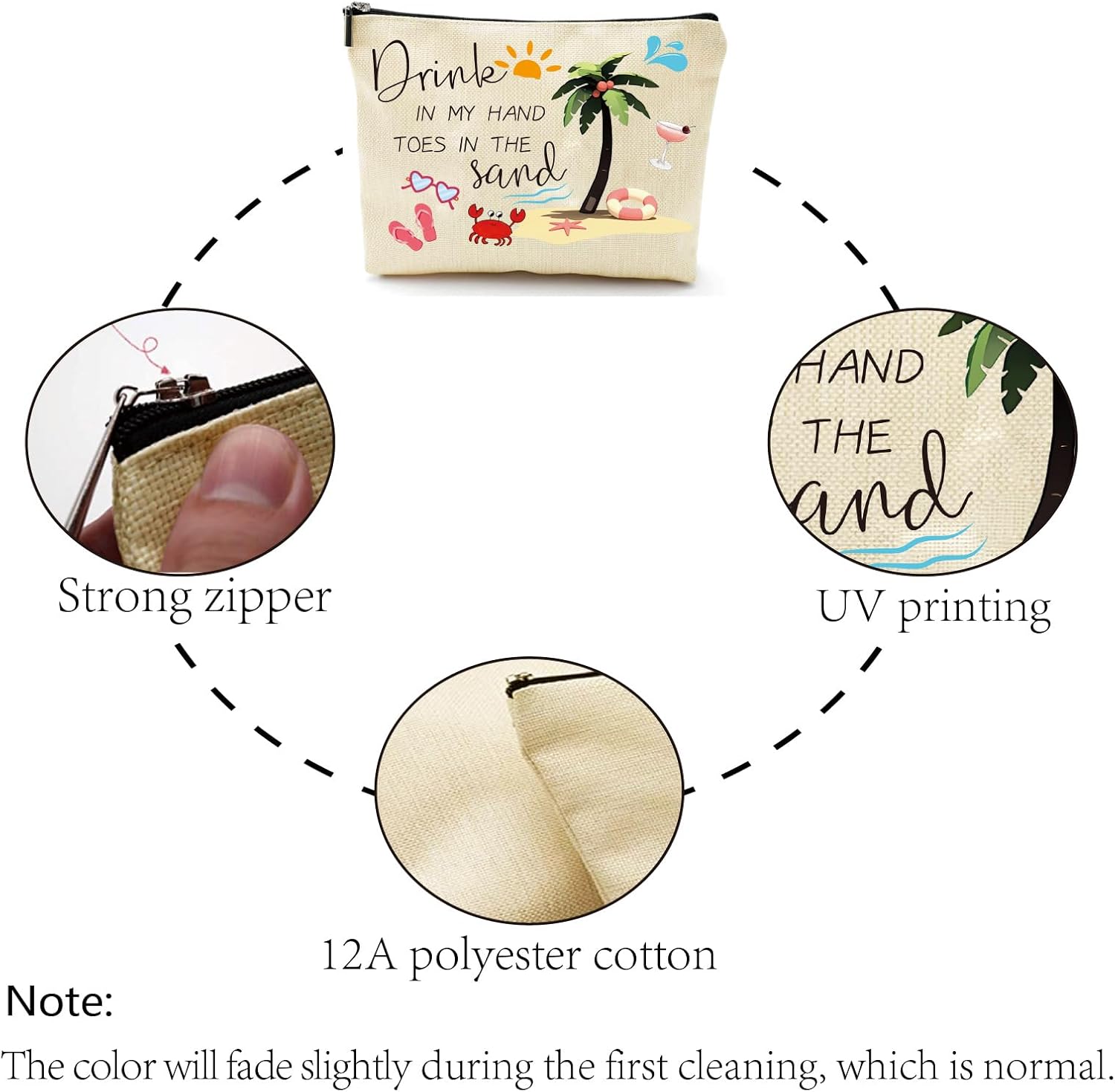 Trousse de maquillage voyage : la solution idéale pour femmes en vacances Pochette étanche et spacieuse pour cosmétiques, parfaite pour la plage et la natation – Image 4