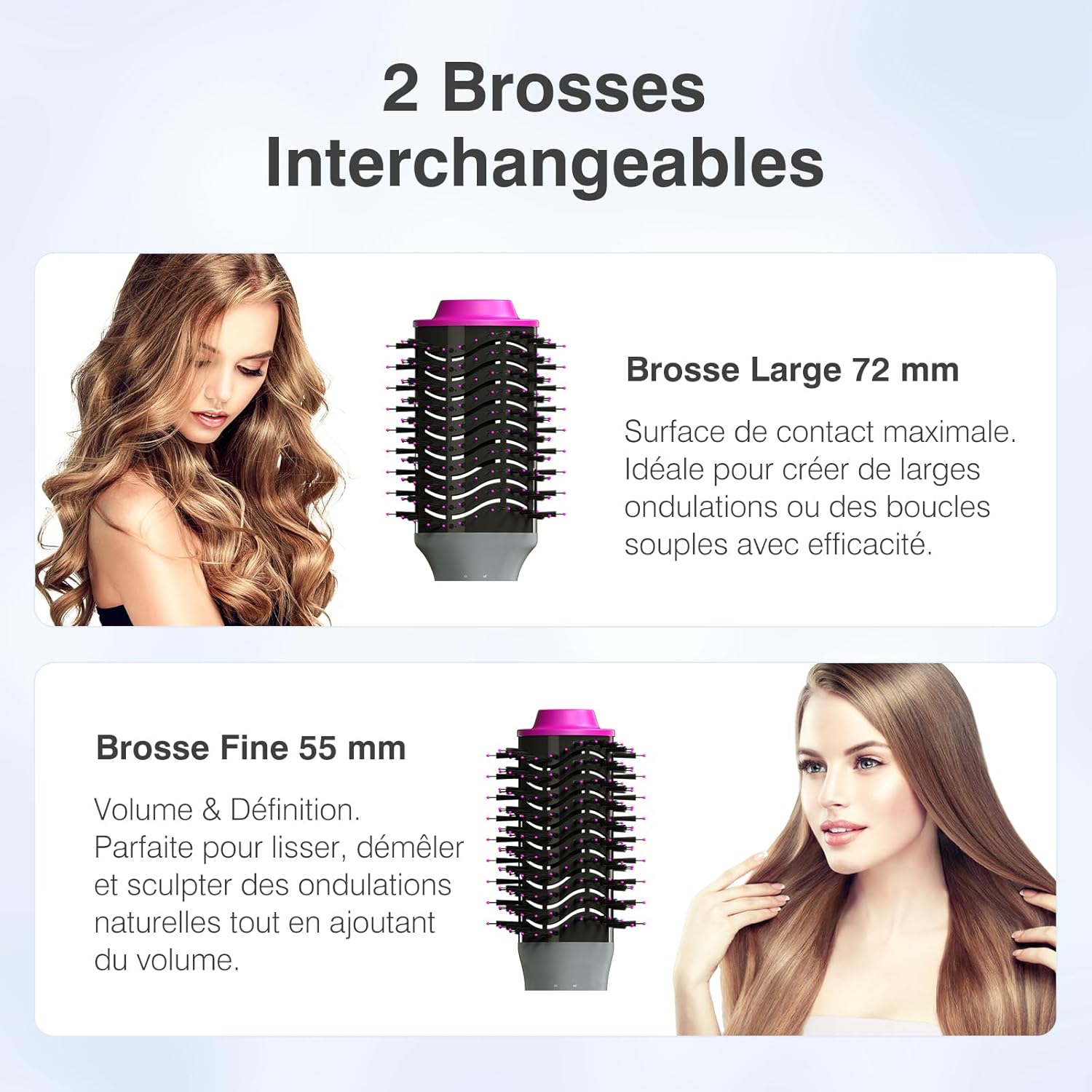 Brosse soufflante 4 en 1 pour un brushing rapide et lisse à domicile Découvrez la puissance de 1200W pour un coiffage salon sans effort – Image 5