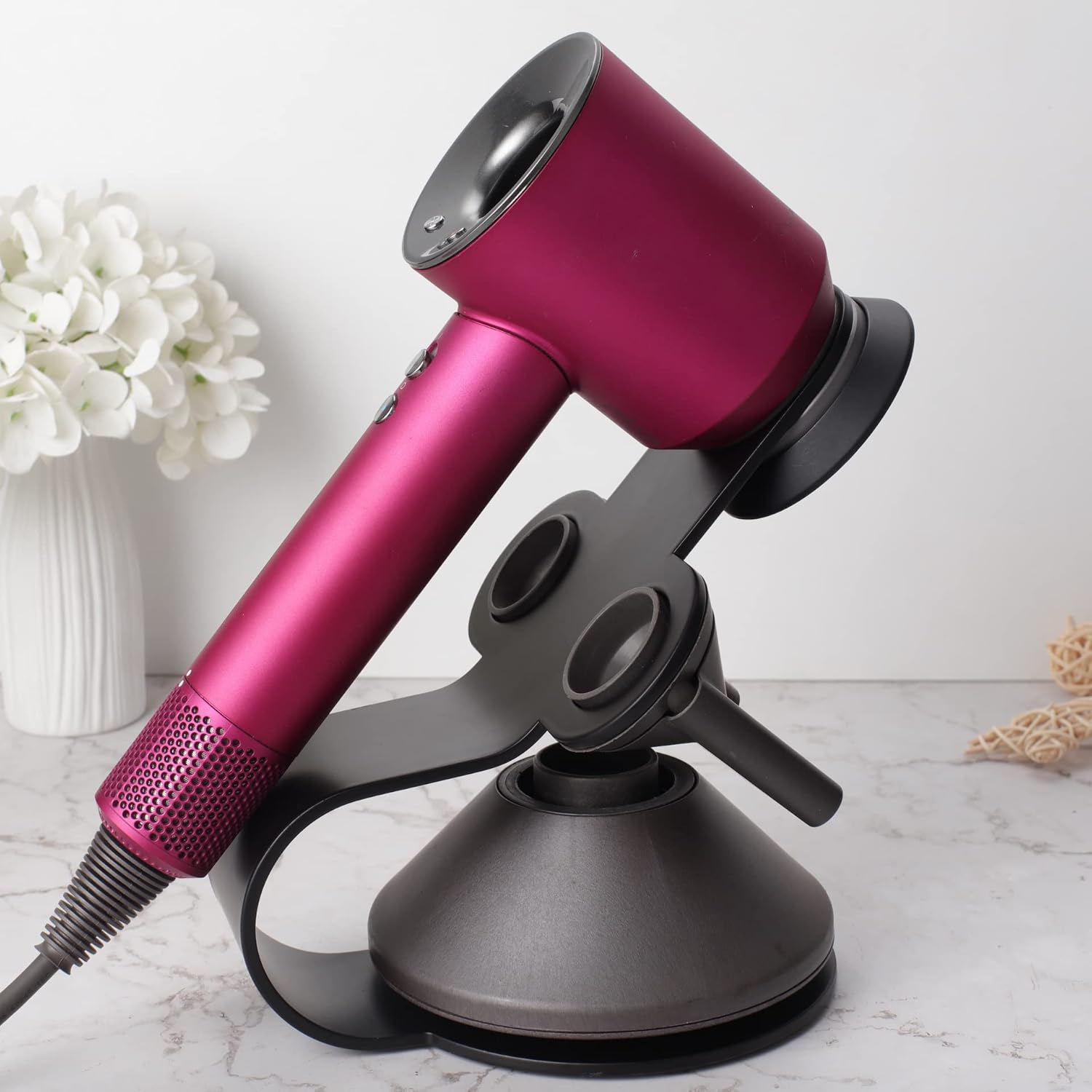Support de sèche-cheveux magnétique en aluminium : l'organisateur idéal pour salle de bain moderne – Image 6