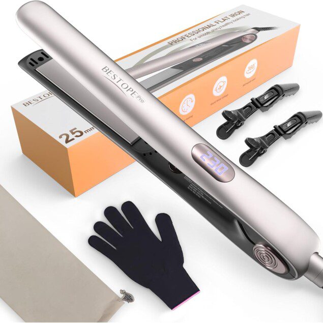 Lisseur cheveux 2 en 1 pour un coiffage parfait : lissage et boucles rapides avec un écran LCD