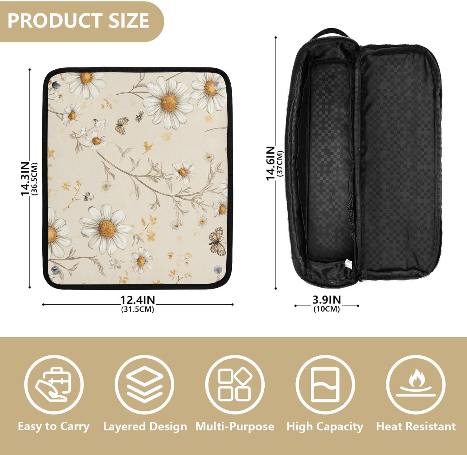 Organiseur d'outils pour cheveux : le compagnon idéal pour les coiffeurs en déplacement Découvrez notre organiseur 2 en 1 avec tapis résistant à la chaleur, parfait pour les passionnés de coiffure et les professionnels en quête de praticité. – Image 4