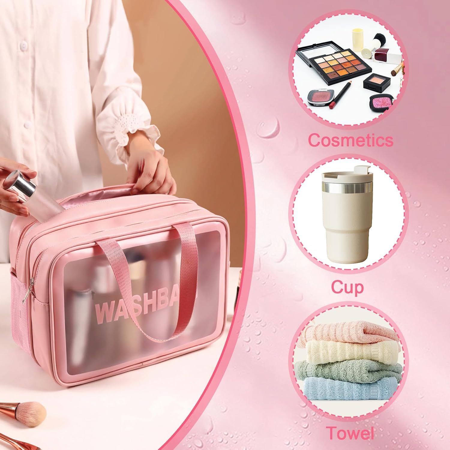 Trousse de toilette maquillage pour femme : le sac transparent idéal pour vos voyages – Image 7
