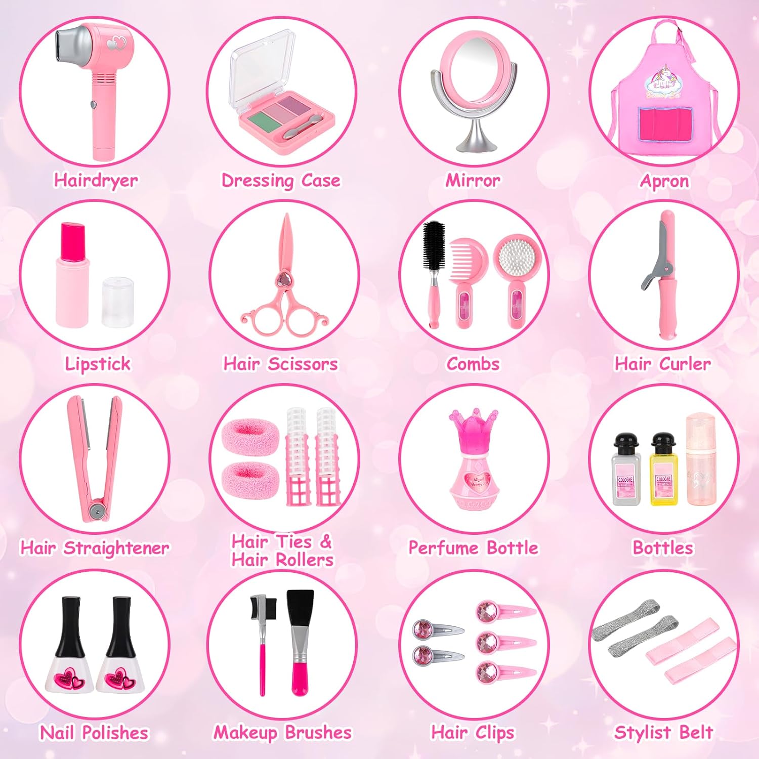Ensemble de salon de beauté pour filles : 35 pièces pour un jeu de simulation de coiffeur amusant et créatif – Image 6