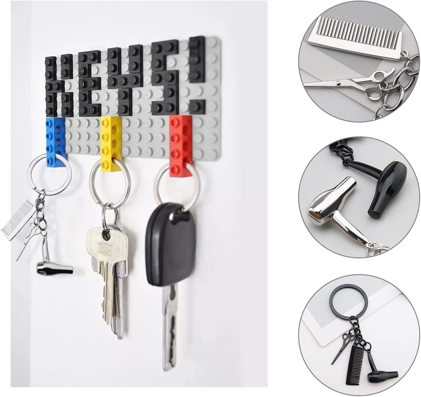 Outils essentiels pour coiffeurs : Set de 2 ciseaux et peigne en pendentif 3 en 1, idéal comme cadeau pour les professionnels des salons – Image 5
