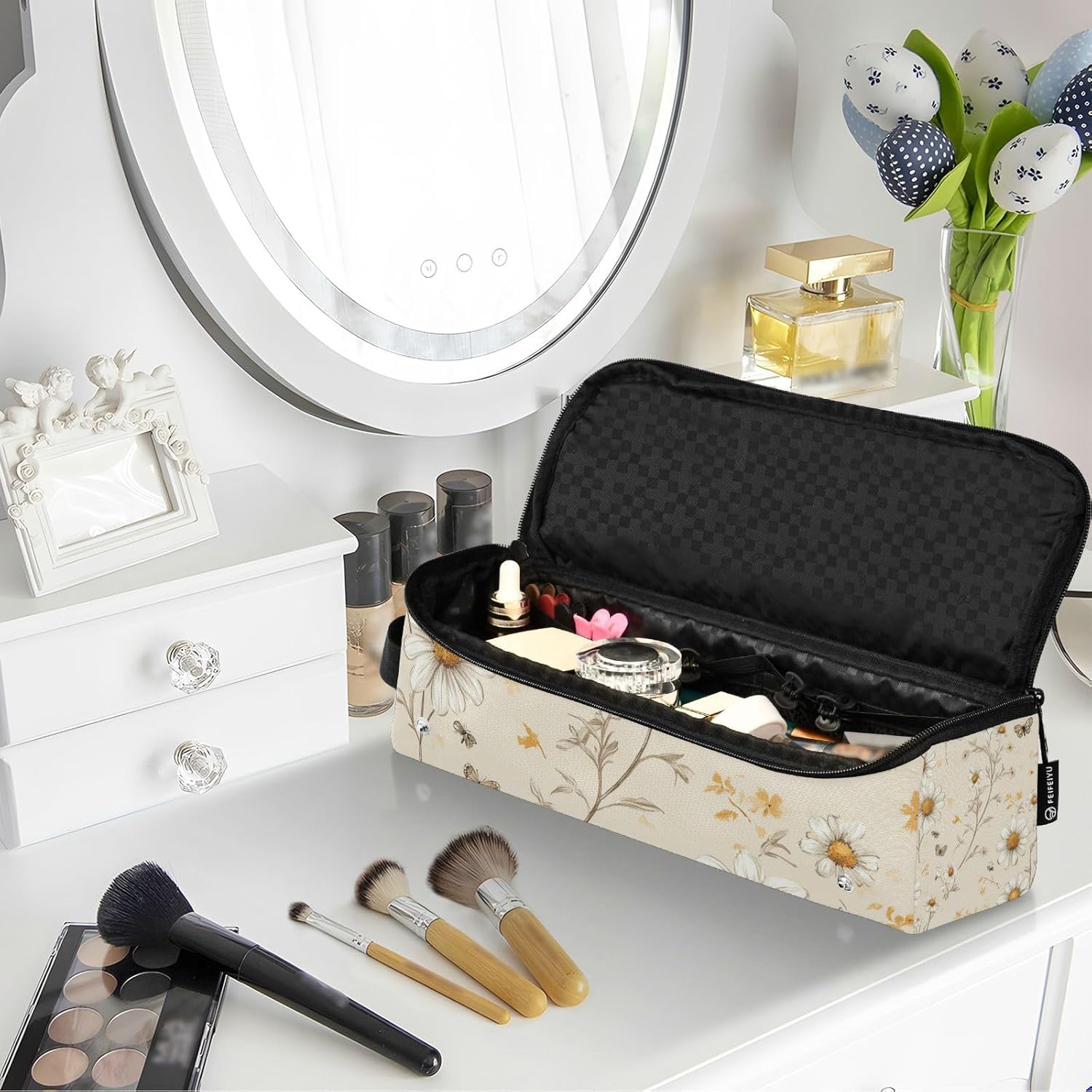 Organiseur d'outils pour cheveux : le compagnon idéal pour les coiffeurs en déplacement Découvrez notre organiseur 2 en 1 avec tapis résistant à la chaleur, parfait pour les passionnés de coiffure et les professionnels en quête de praticité. – Image 7