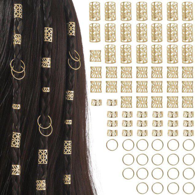 Bijoux cheveux : 80 pièces de perles dorées pour hommes et femmes, parfaits pour sublimer vos tresses et dreadlocks
