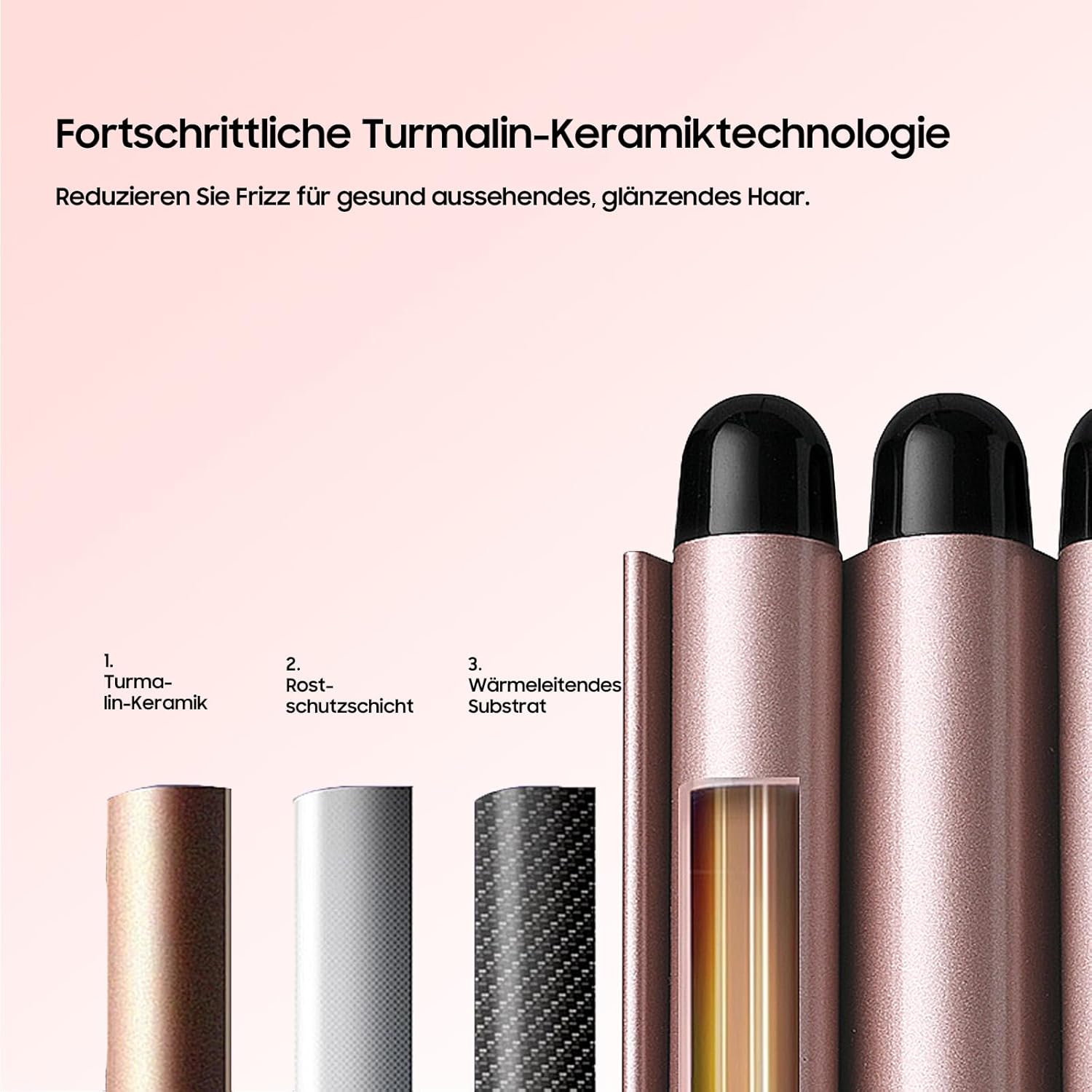 Fer à boucler 5 en 1 pour des coiffures variées : sublimez vos cheveux longs et courts avec un revêtement en céramique et des températures réglables – Image 3