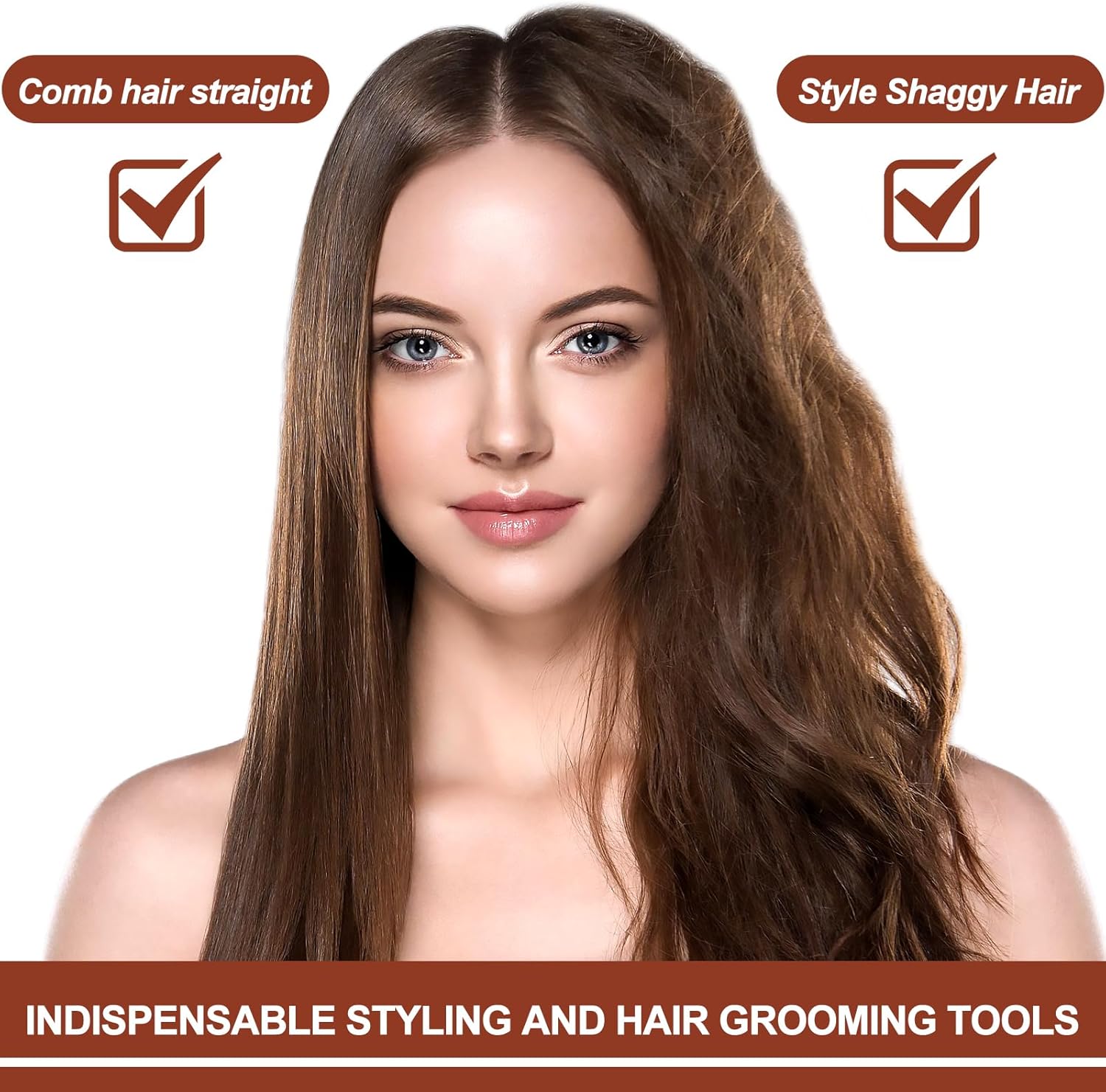 Brosse en poils de sanglier : la solution idéale pour les cheveux longs, épais et bouclés Découvrez la brosse plaquante et de teasing en poils de sanglier, parfaite pour dompter vos cheveux ondulés, secs ou abîmés. – Image 6