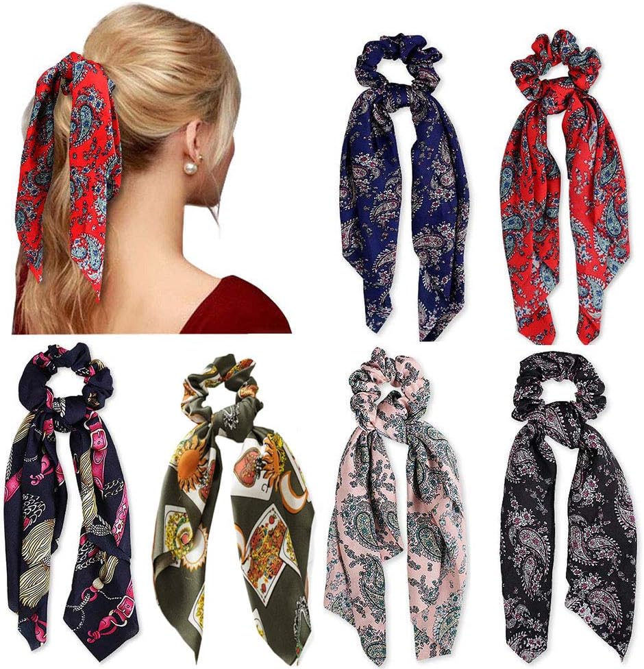 Chouchous en satin de soie : 6 pièces élastiques pour femmes et filles, l'élégance vintage au quotidien