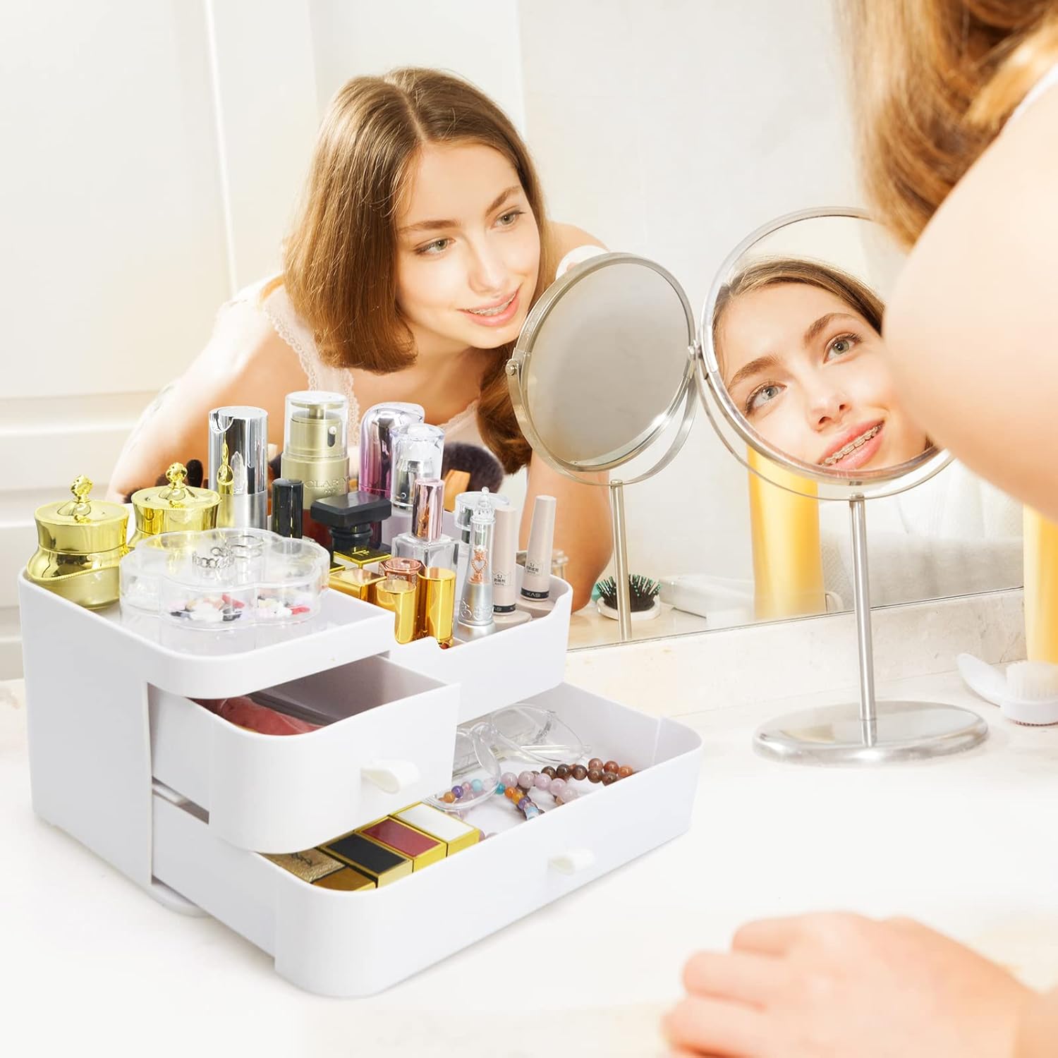 Rangement maquillage : boîte organisateur tiroir pour salle de bain, idéale pour vos produits de beauté et cosmétiques – Image 7
