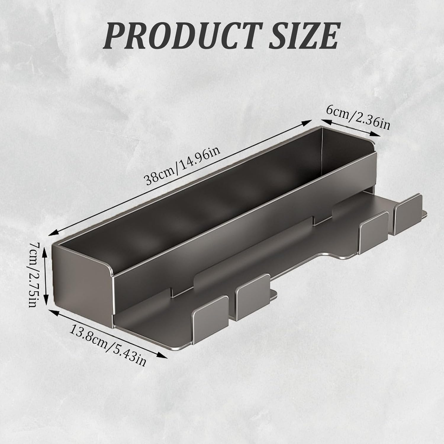 Support mural sans perçage pour sèche-cheveux 7 en 1 : l'accessoire idéal pour la salle de bain Optimisez votre espace avec ce support polyvalent pour fer à friser et fer à lisser DysonAirwrap en gris – Image 2