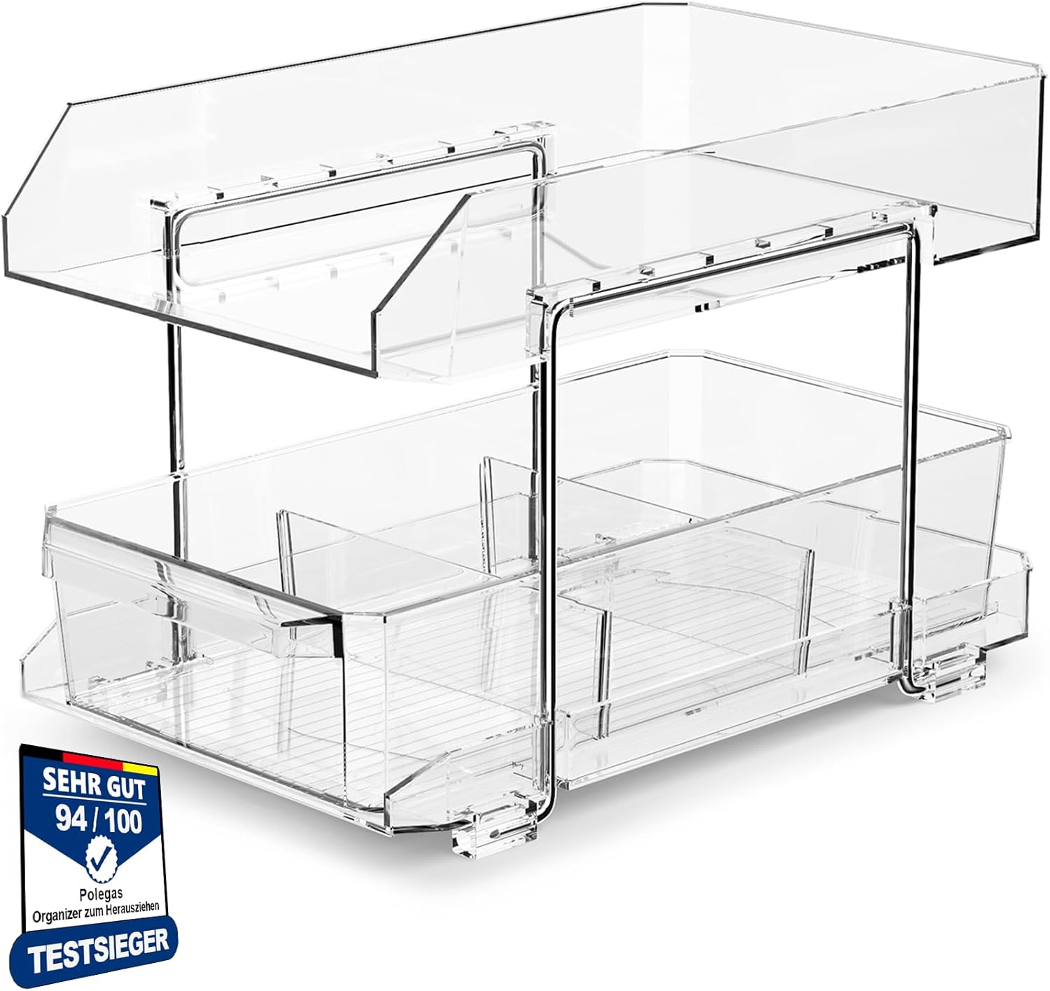 Organisateur de cuisine en acrylique transparent : le rangement idéal pour les cuisines modernes Optimisez votre espace sous évier avec notre étagère multifonction à tiroir coulissant pour un accès facile et pratique