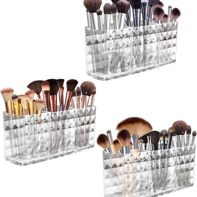 Organisateur maquillage : rangement élégant pour pinceaux et cosmétiques, idéal pour les passionnées de beauté