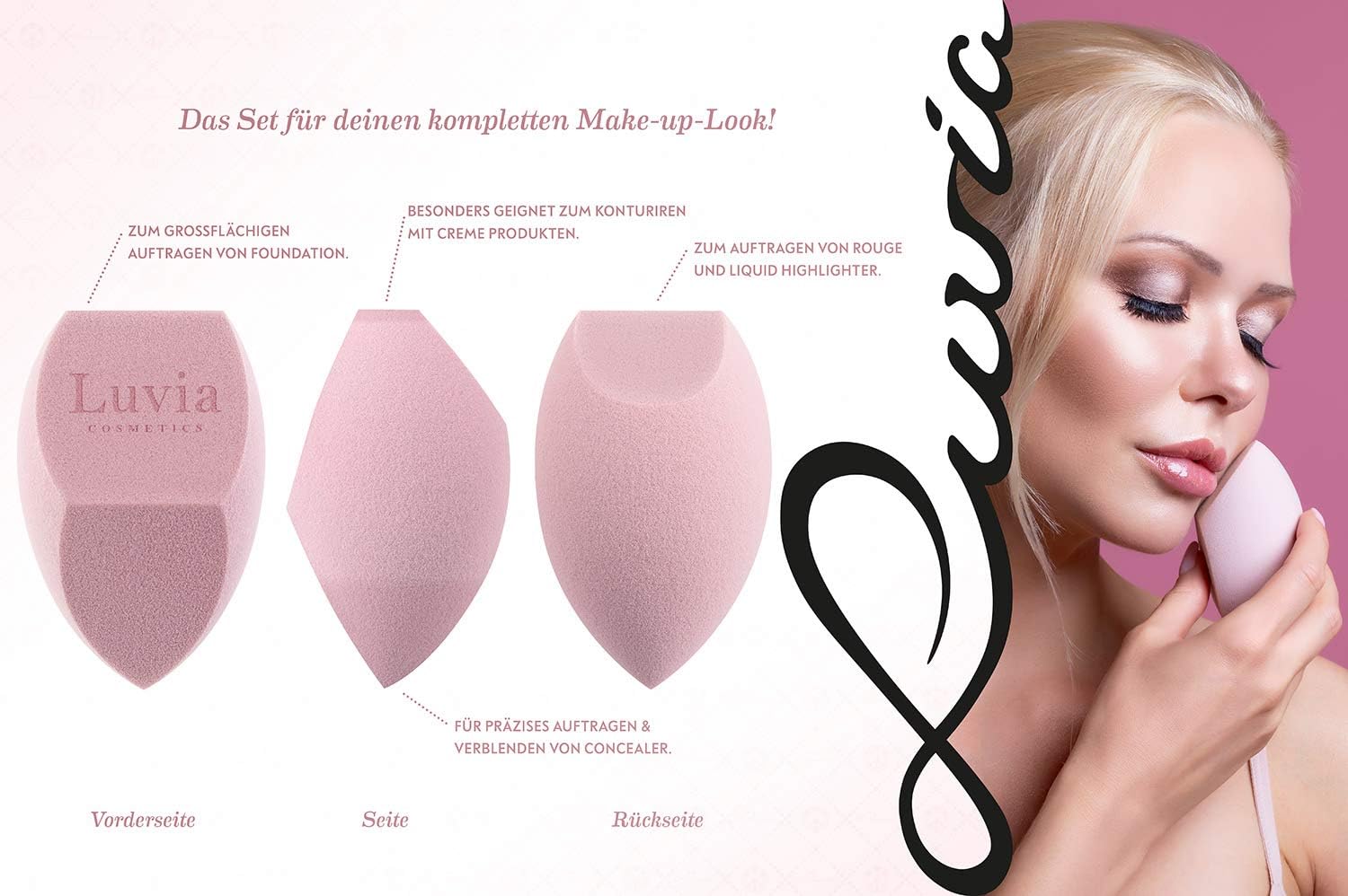 Set de pinceaux de maquillage pour passionnées de beauté : 7 outils essentiels avec rangement, éponge Blender et tapis de nettoyage – Image 4
