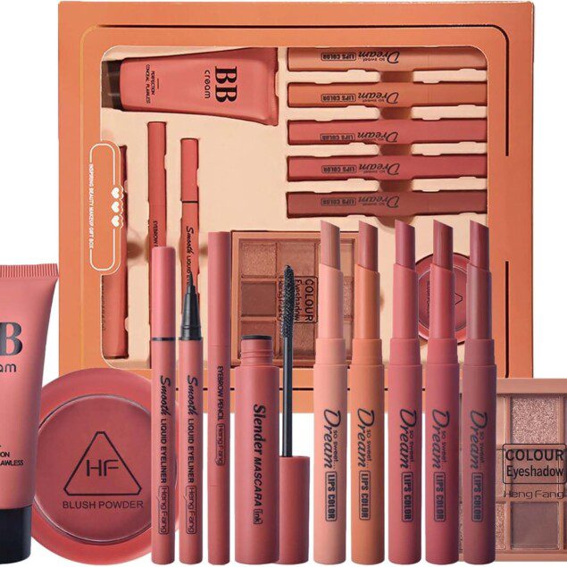 Kit de maquillage coréen tout en un : 11 pièces idéales pour femmes et filles Offrez un cadeau parfait avec rouge à lèvres, eye-liner, BB crème, blush et mascara