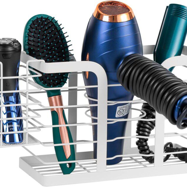 Support de sèche cheveux mural en acier inoxydable : l'accessoire idéal pour organiser votre salle de bain avec élégance