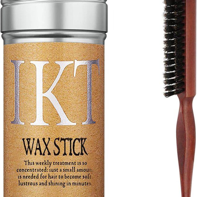 Bâton de cire coiffante adhésive : tenue longue durée pour cheveux frisés Découvrez un produit de coiffure temporaire idéal pour sublimer vos boucles avec un fini non gras et un peigne de coiffage inclus.