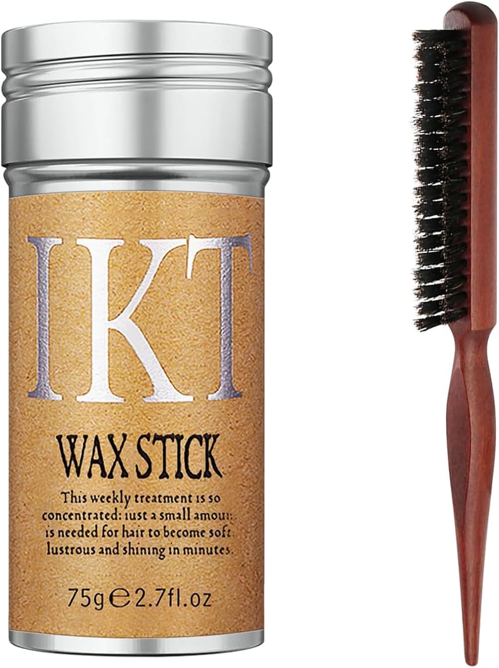 Bâton de cire coiffante adhésive : tenue longue durée pour cheveux frisés Découvrez un produit de coiffure temporaire idéal pour sublimer vos boucles avec un fini non gras et un peigne de coiffage inclus.