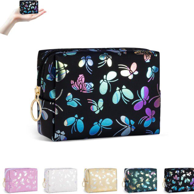 Mini pochette maquillage élégante : une petite trousse de voyage en cuir pour filles, idéale pour organiser cosmétiques et accessoires avec style