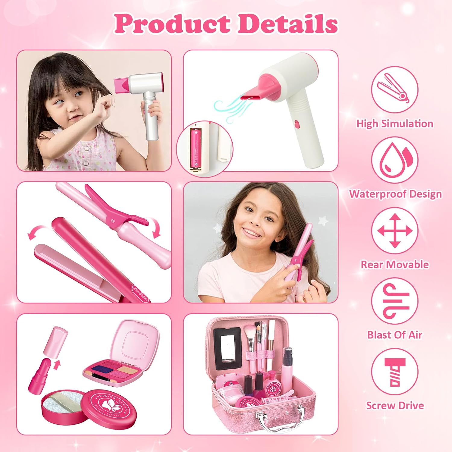 Coiffeur et trousse de beauté pour fille : 55 pièces pour des jeux de rôle créatifs et amusants à partir de 3 ans – Image 2