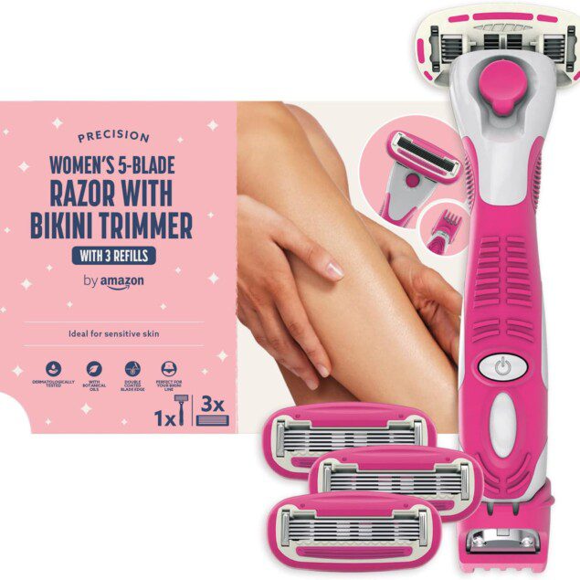 Rasoir 5 Lames + 3 Recharges by Amazon pour Femmes - Douceur Assurée
