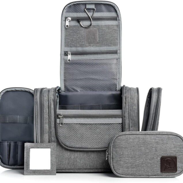 Trousse de toilette voyage XXL pour femme et homme : le compagnon idéal pour un camping organisé Sac à cosmétiques et de lavage avec miroir et 10 compartiments pour un rangement optimal