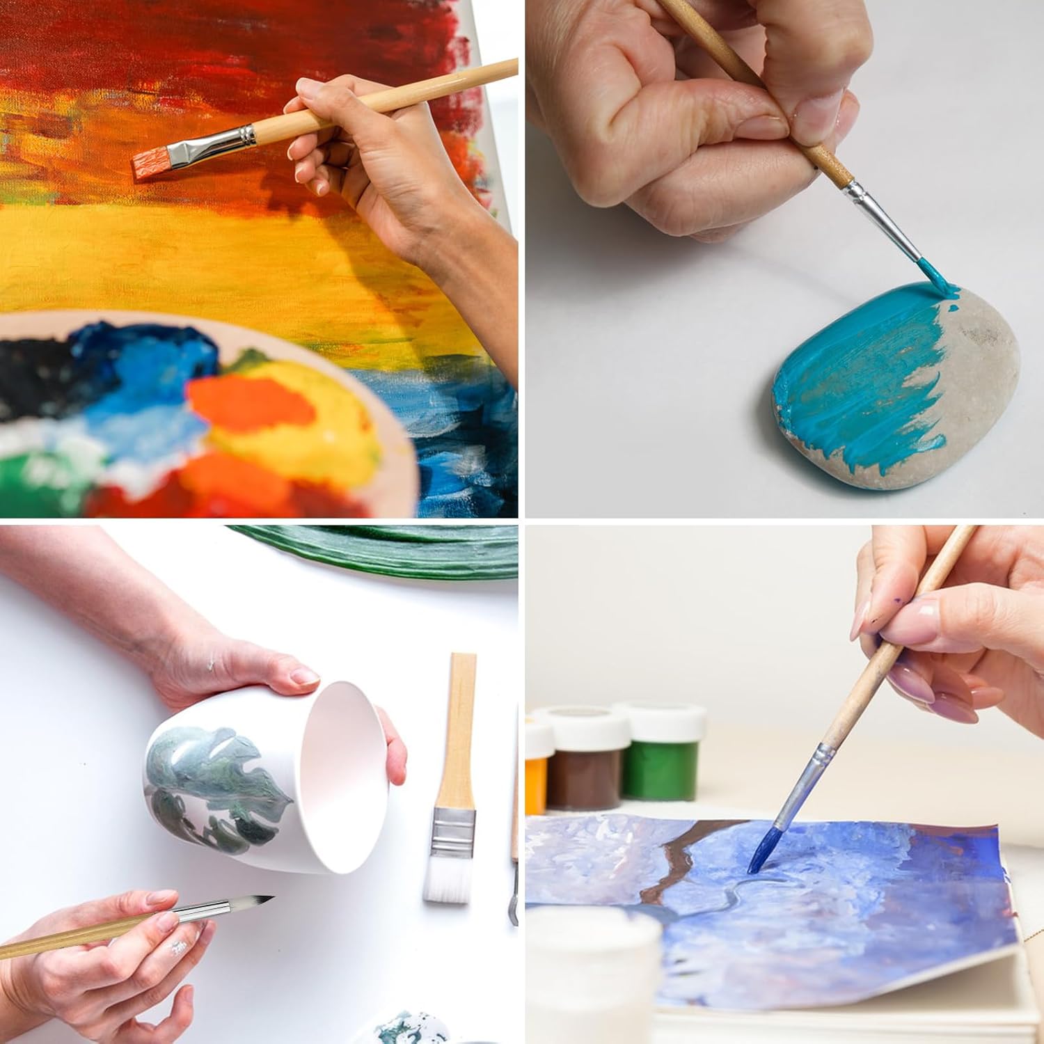 Ensemble de pinceaux de peinture en nylon : 24 pièces pour artistes passionnés, idéal pour acrylique, aquarelle, gouache et huile avec sac de rangement pratique – Image 7