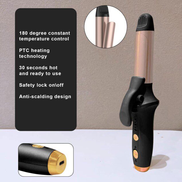 Mini fer à friser sans fil : la pince à friser portable pour les voyages avec 3 niveaux de température et recharge USB