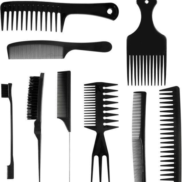 Peigne salon coiffure : kit de 9 pièces pour hommes et femmes, idéal pour des coiffures élégantes et professionnelles
