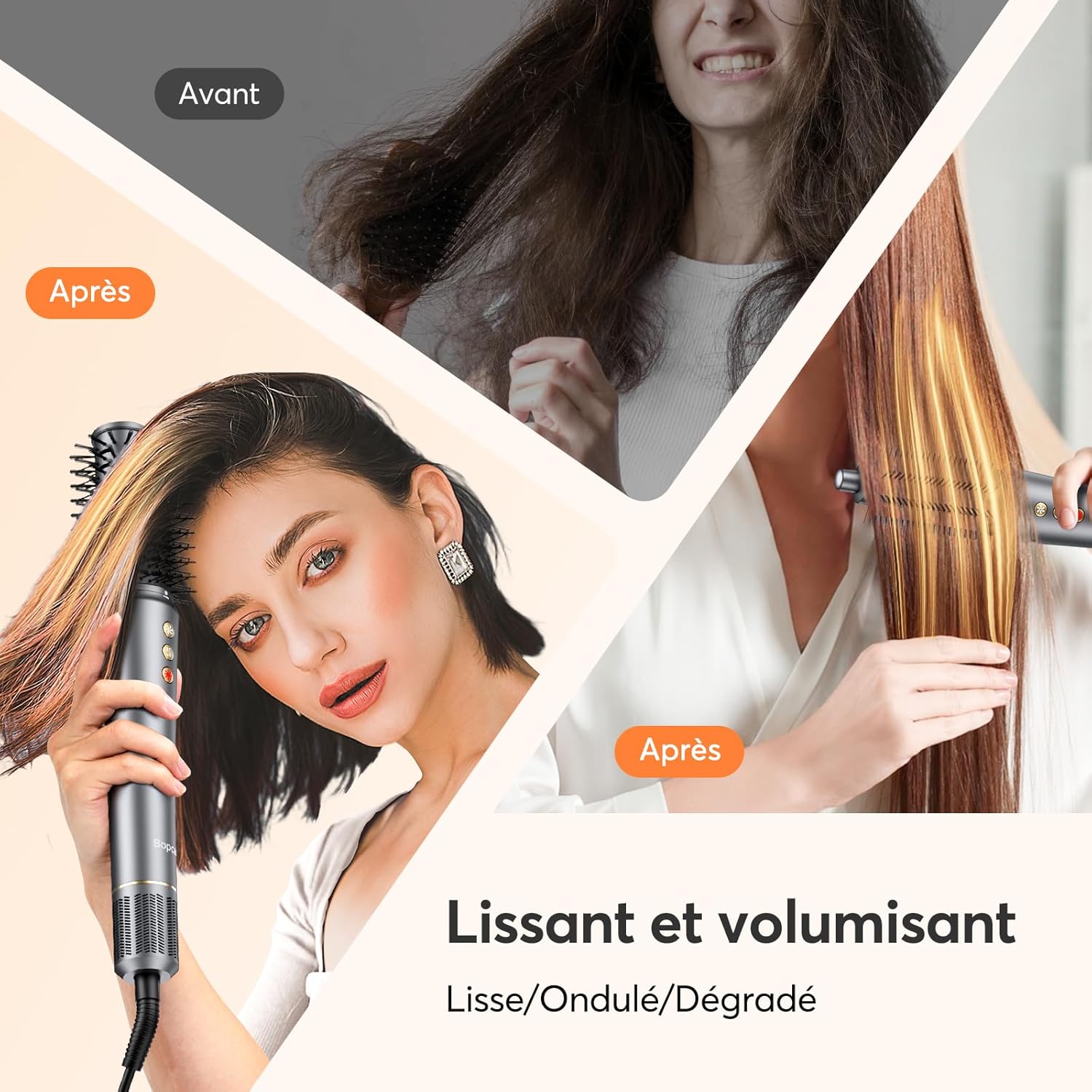 Sèche cheveux professionnel 5 en 1 : l'allié parfait pour les femmes en quête de style Transformez votre routine capillaire avec ce brosse soufflante et fers à boucle automatique, idéale pour la maison ou en voyage – Image 6
