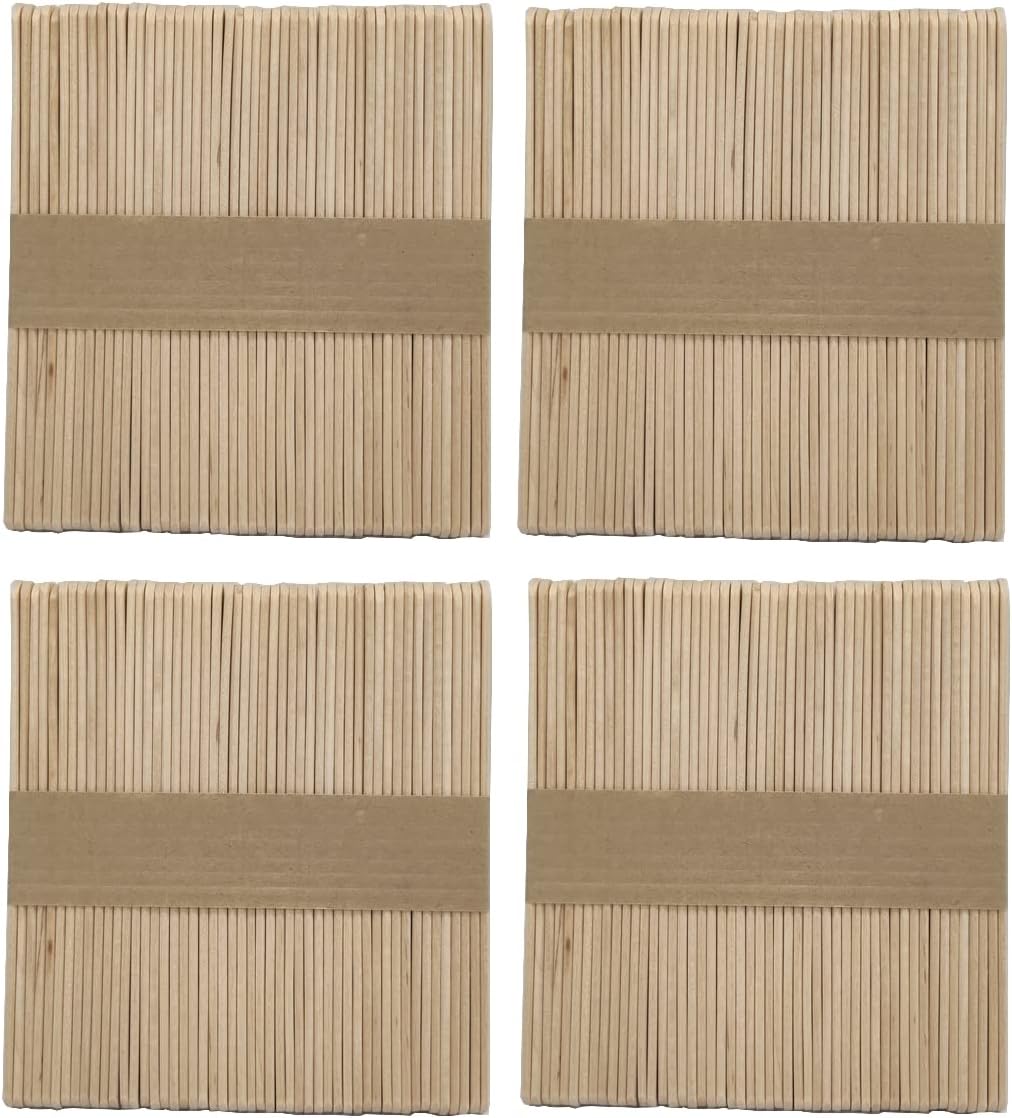 Spatules fines en bois : 200 unités idéales pour une épilation à la cire douce et précise du visage et des parties sensibles