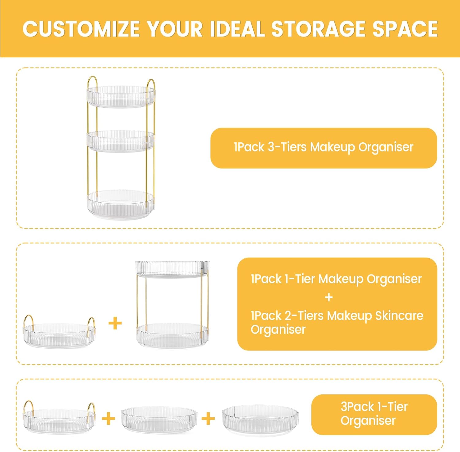 Organisateur de maquillage rotatif 360° : le rangement parfait pour votre coiffeuse et salle de bain – Image 6