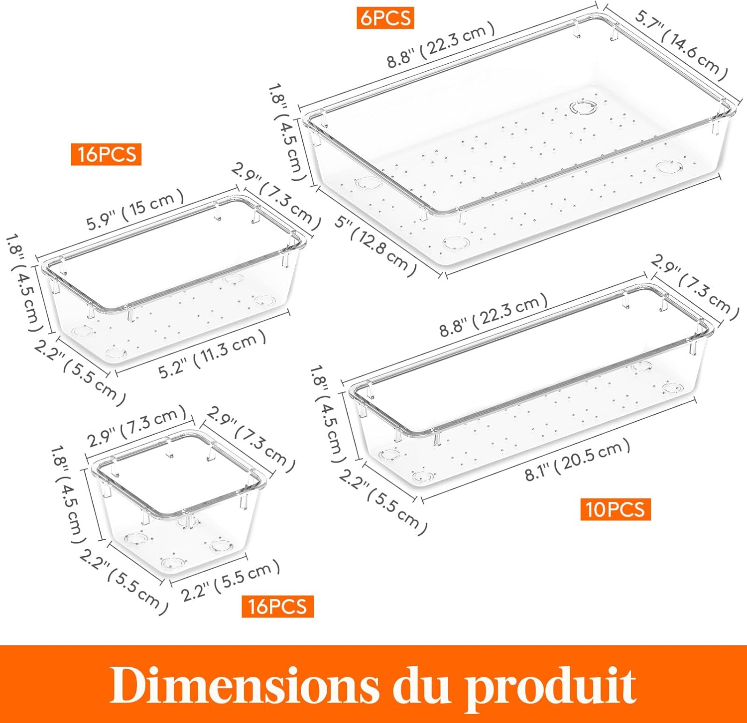 Organisateurs de Tiroirs : Rangement Transparent et Pratique – Image 2