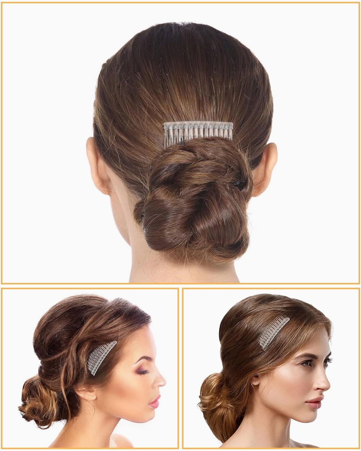 Peignes à cheveux latéraux transparents : 10 pièces élégantes pour la mariée, un accessoire incontournable pour un voile de mariage parfait – Image 4